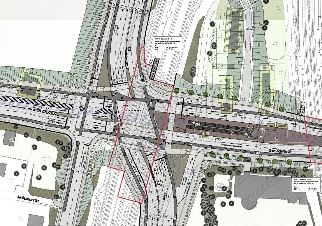 Auszug aus dem Gestaltungsplan zum Neubau der Georg-Schwarz-Brücken