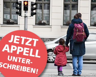 Kampagnenmotiv Appell 'Fußgänger gehen vor'