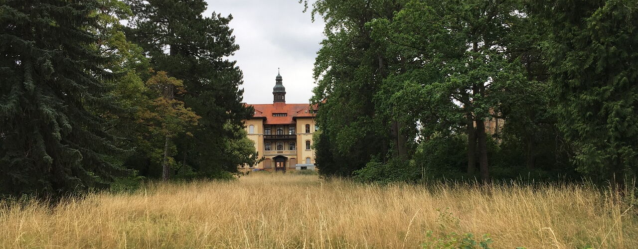 Gelände des Parkkrankenhaus Dösen vor der Bebauung