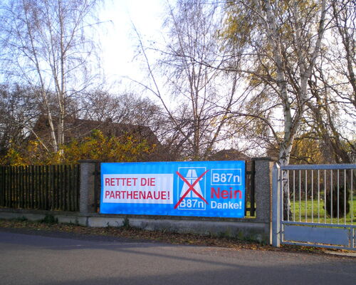 Protestplakat gegen den Ausbau der B87n