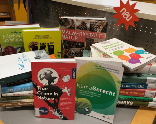 Übersicht über neue Wintermedien in der Umweltbibliothek Leipzig: Kinderbücher, Umweltsachbücher und Garten- und Kochbücher für die Winterzeit