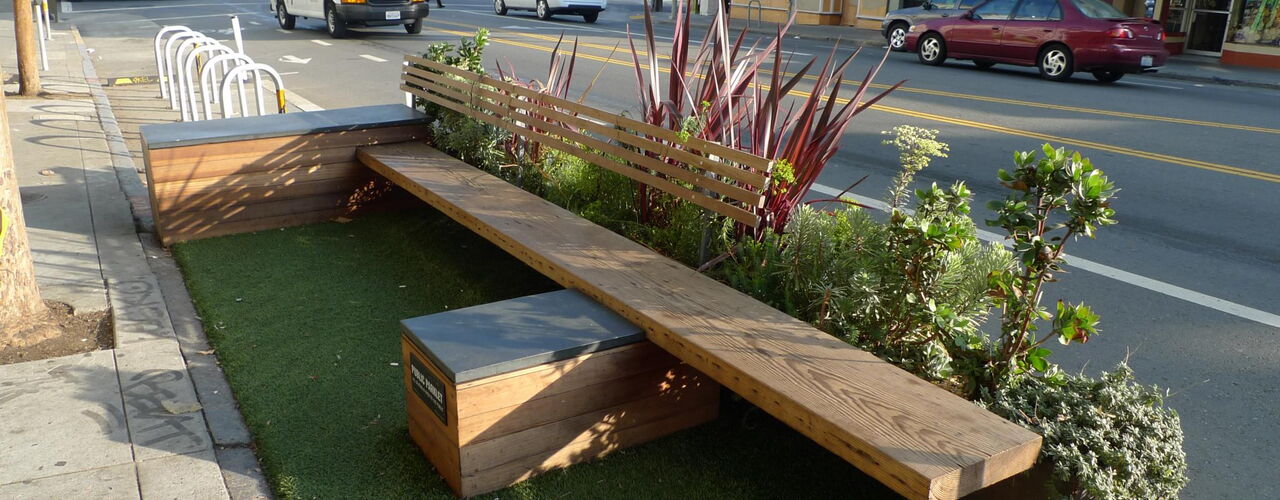 Das erste Parklet der Welt wurde 2013 in San Francisco aufgestellt. CC BY-SA 2.0