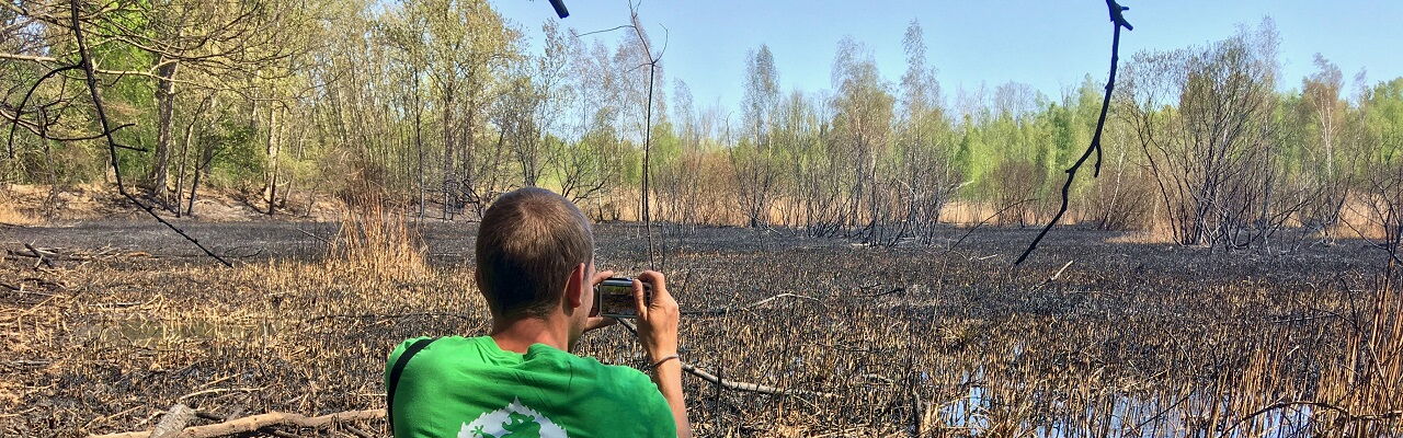 Ökolöwe dokumentiert den Flächenbrand in den Schönauer Lachen