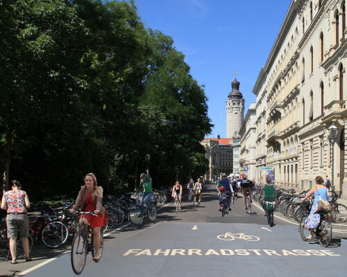 Fahrradstraße in Leipzig