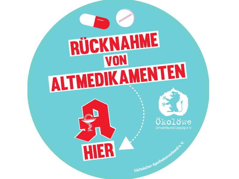 Aufkleber: Viele Leipziger Apotheken nehmen Altmedikamente zurück