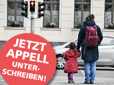 Fußgänger gehen vor! Für ein fußgängerfreundliches Leipzig. Jetzt Appell unterschreiben