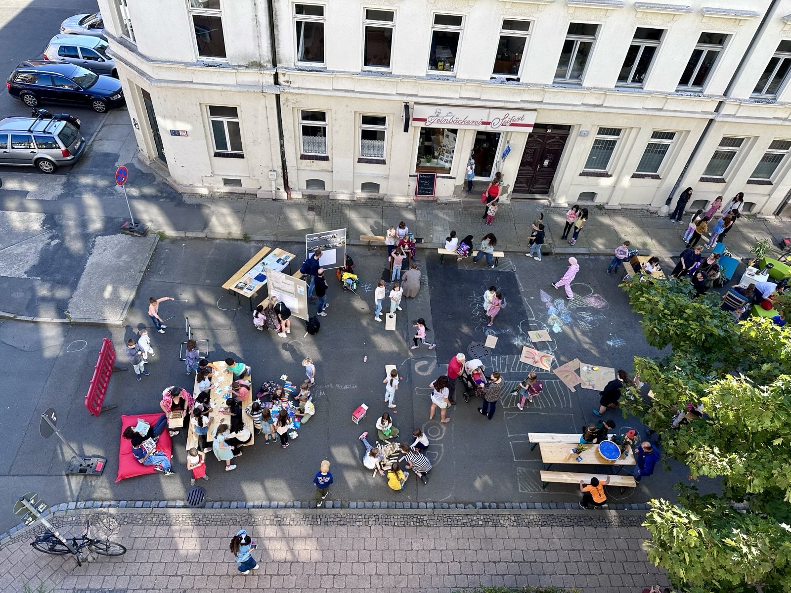 autofreie Husemannstraße am PARK(ing) Day Leipzig