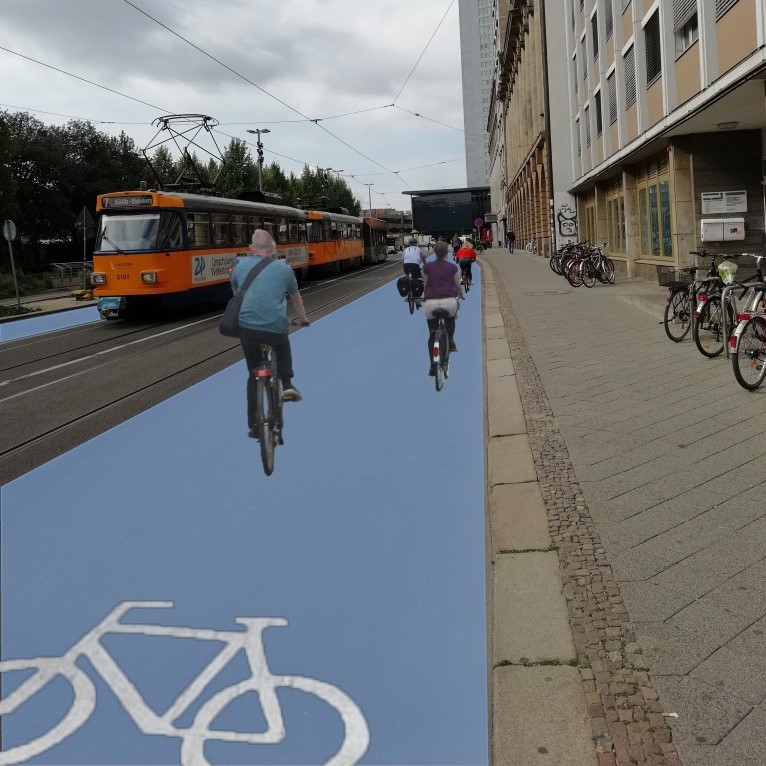 Goethestraße als Fahrradstraße