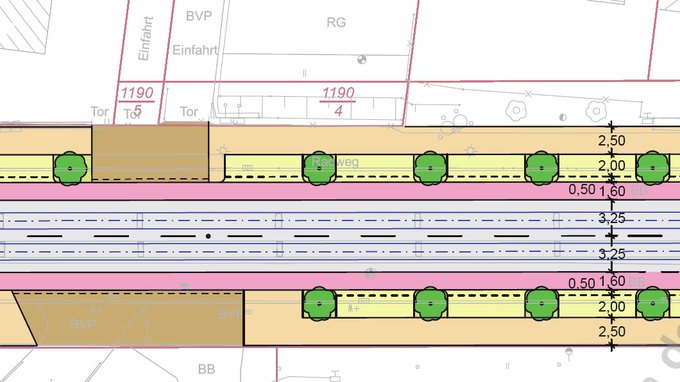 Straßenquerschnitt aus der Bürger:innenbeteiligung