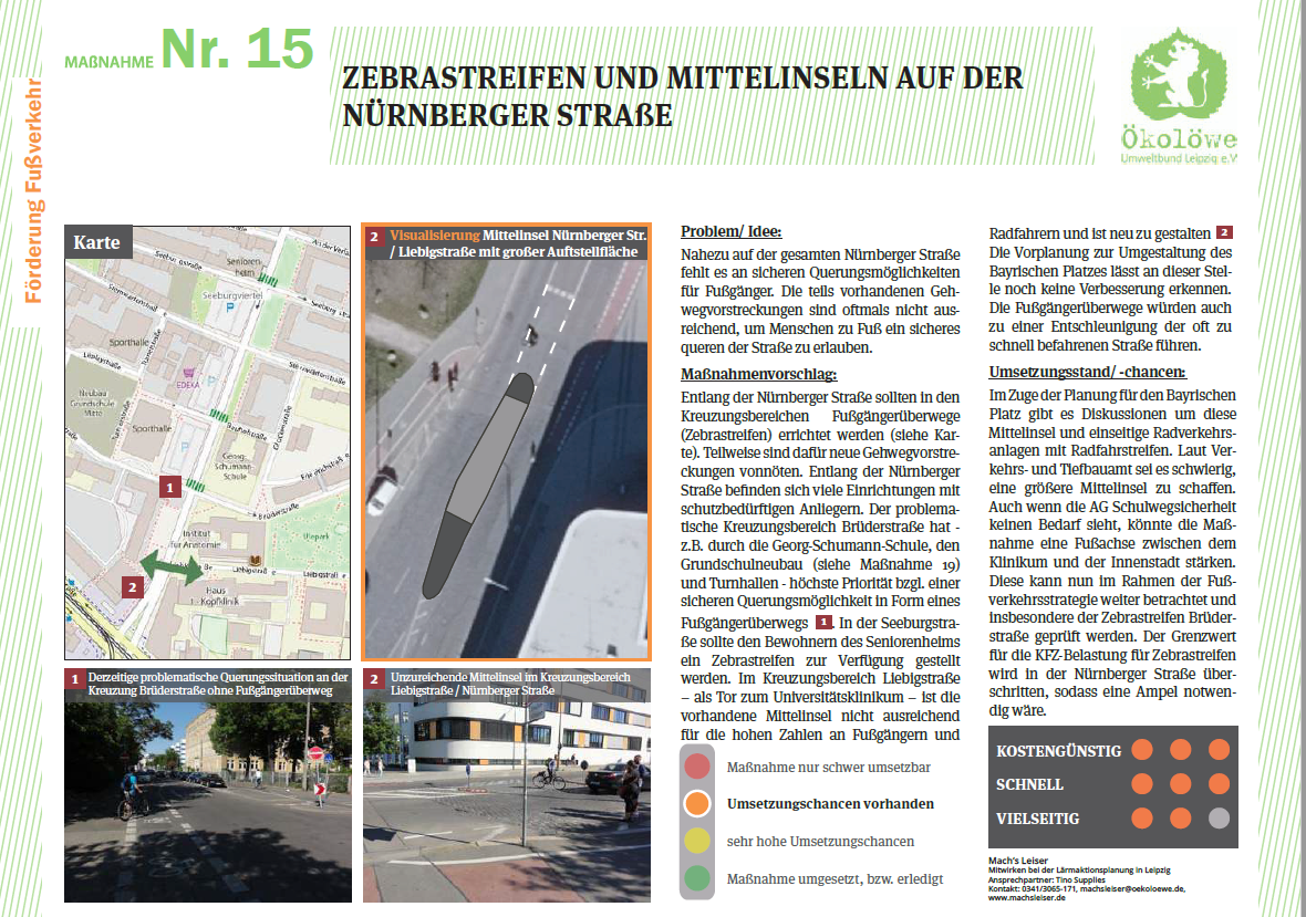 Zebrastreifen Nürnberger Straße sind eine Maßnahme aus dem Projekt Machs Leiser