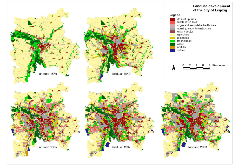 Zunehmender Flächenverbrauch und Suburbanisierung in Leipzig (Grafik: UFZ)
