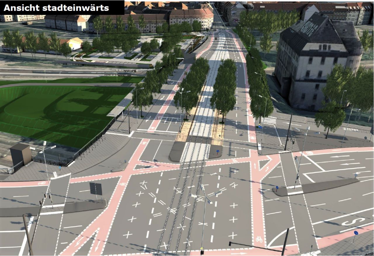 Visualisierung Georg-Schwarz-Brücken in Leipzig zwischen Leutzsch und Böhlitz-Ehrenberg