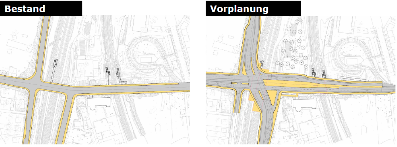 Die Georg-Schwarz-Brücken heute und wie sie das Verkehrsamt umbauen will