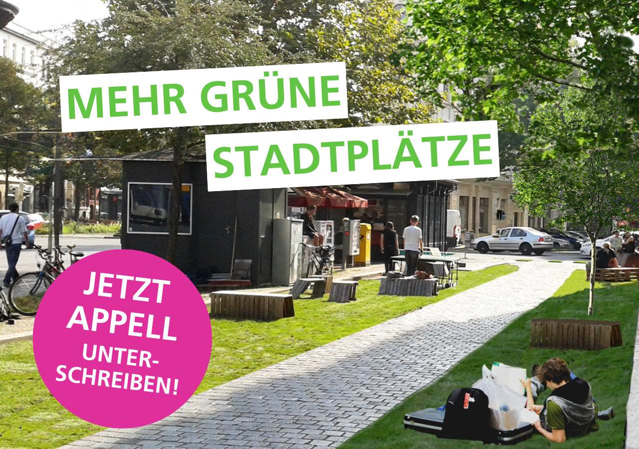 Kämpfe zusammen mit uns Ökolöwen für mehr grüne Stadtplätze in Leipzig