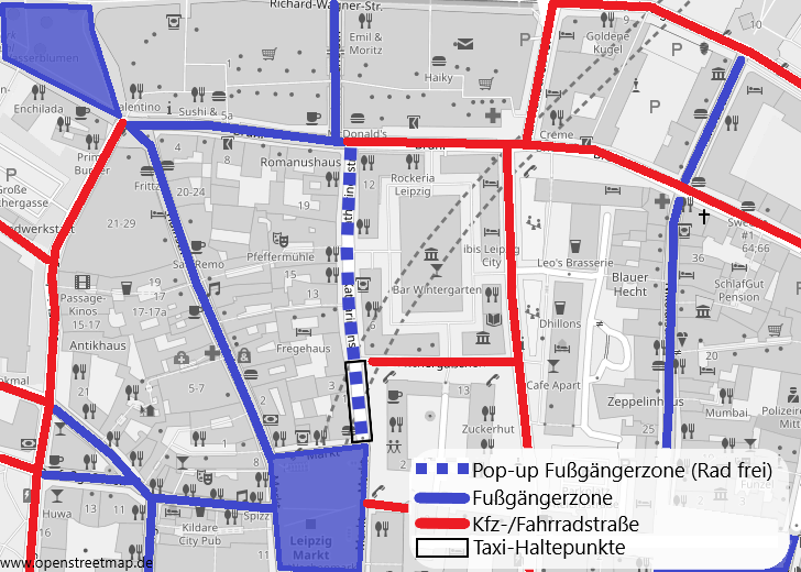 Kartenansicht der Innenstadt mit Verkehrserschließung