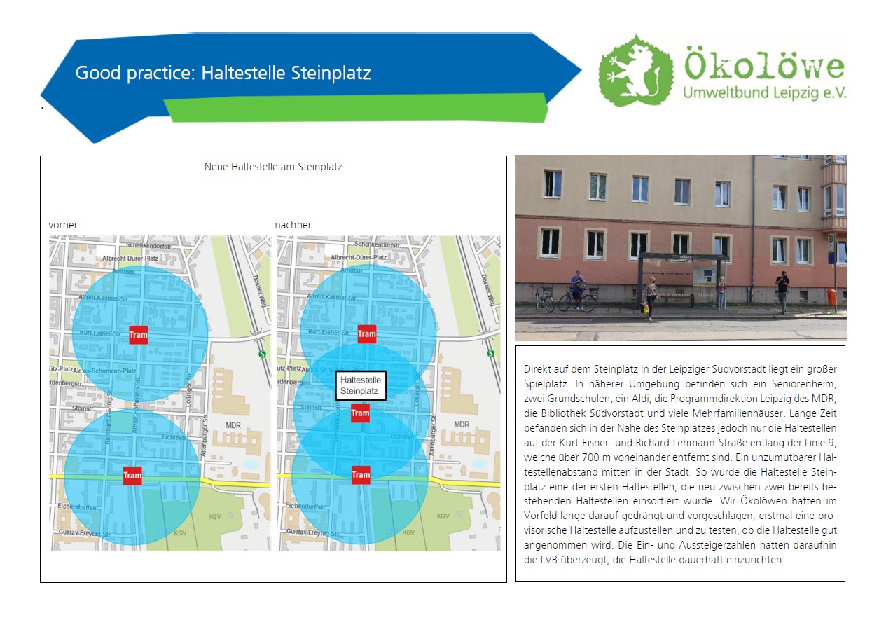 Ökolöwen-Steckbrief: Neue Haltestelle am Steinplatz
