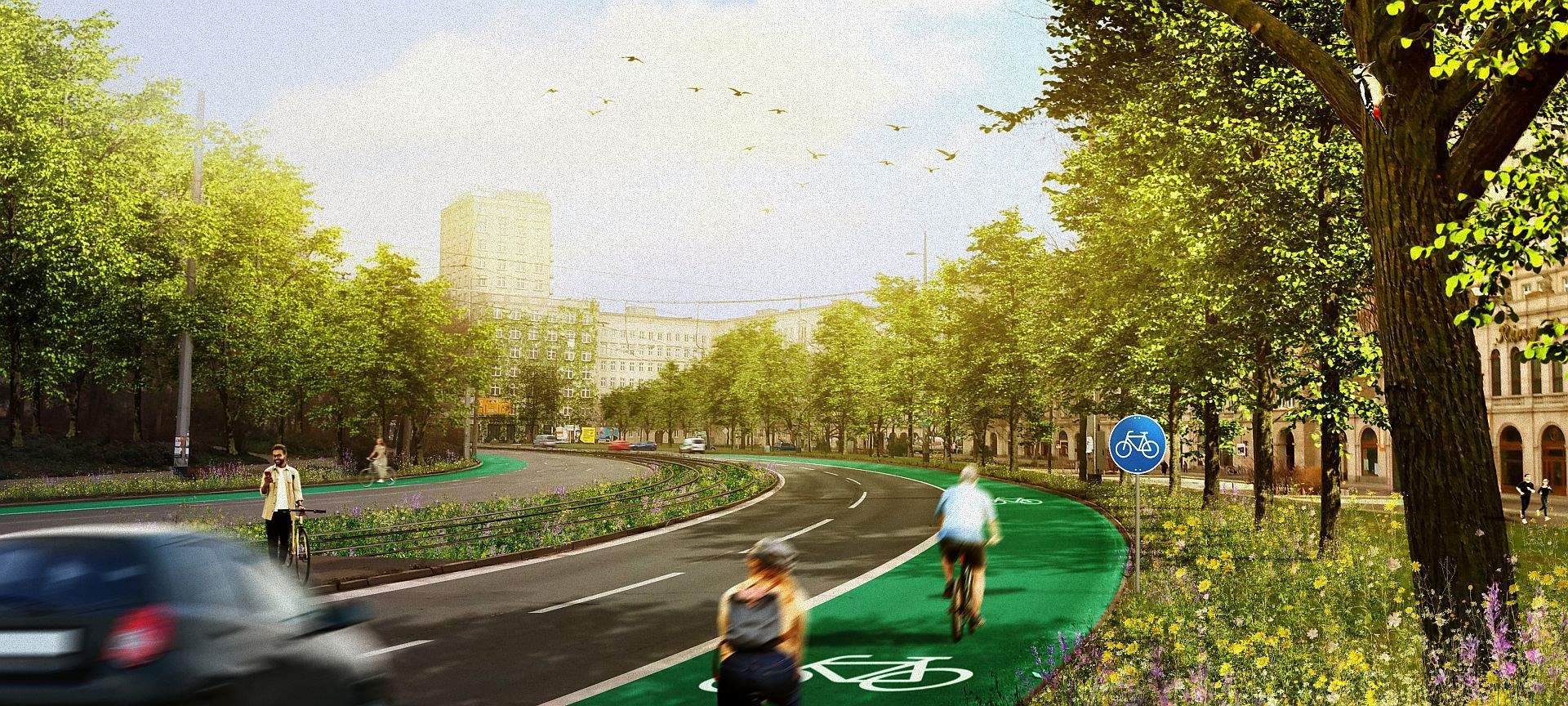 Vor dem Ringcafe in Leipzig fehlen Radwege auf beiden Seiten und Querungshilfen - für weniger Unfälle und mehr Sicherheit auf der Hauptstraße.