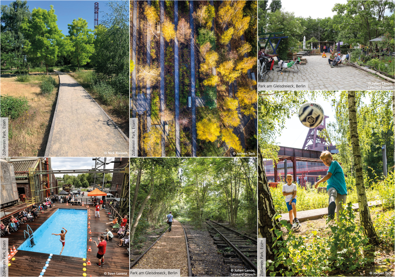 Bahnanlagen, Bahnbrachen, Bahngelände zu Stadtteilparks - Auswahl good practice beispiele
