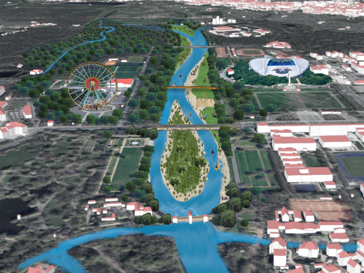 So könnte eine Flusslandschaft im Elsterbecken in Leipzig konkret aussehen