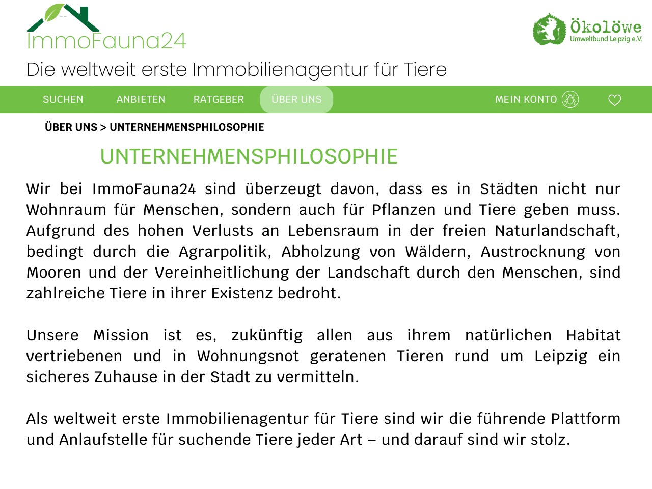 Unternehmensphilosophie ImmoFauna