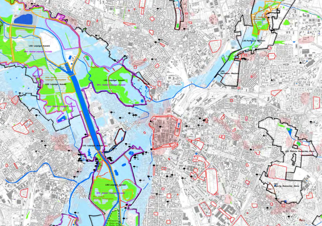 Ausschnitt Schutzgebietskarte Leipzig